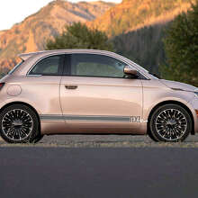 Aangepaste tekst dorpel 500 zijstreep sticker graphics 2 voor Fiat 500 2