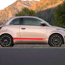 Aangepaste tekst dorpel 500 zijstreep sticker graphics 2 voor Fiat 500 3
