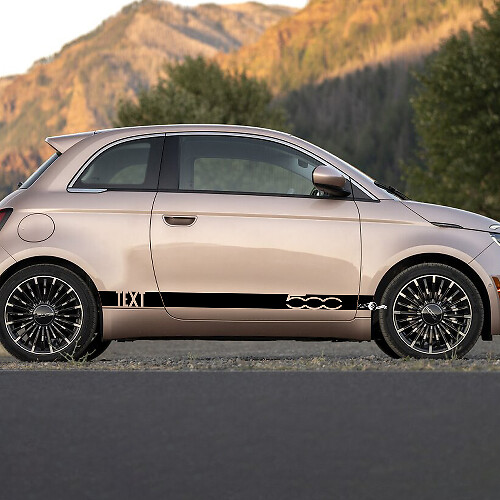 Aangepaste tekst dorpelstreep sticker zijkant graphics strepen voor Fiat 500 3