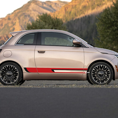 Rocker Paneel Twee kleuren streep Decal Side grafische strepen voor Fiat 500
