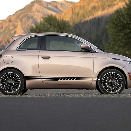 Rocker Panel Stripe Decal Side grafische strepen voor Fiat 500 4
