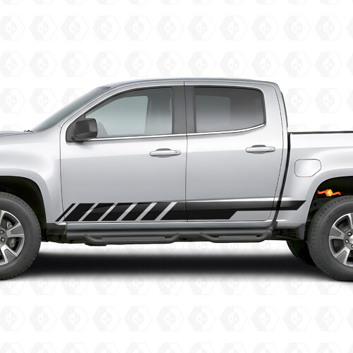 Schuine Racing Deur- en Rockerpanel Vinyl Strepen voor Chevrolet Colorado 2e Gen 2015-2022
