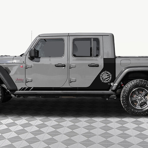 MILITAIRE STAR US VLAG ACHTER ZIJ Deuren Vinyl Decal Sticker Fit Jeep Gladiator
