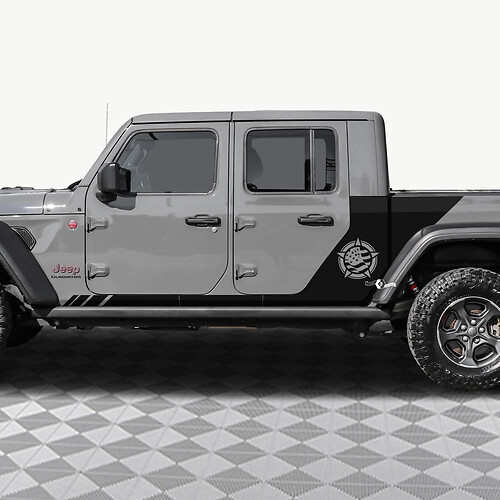 MILITAIRE STAR US VLAG ACHTER ZIJ Deuren Vinyl Decal Sticker Fit Jeep Gladiator 2
