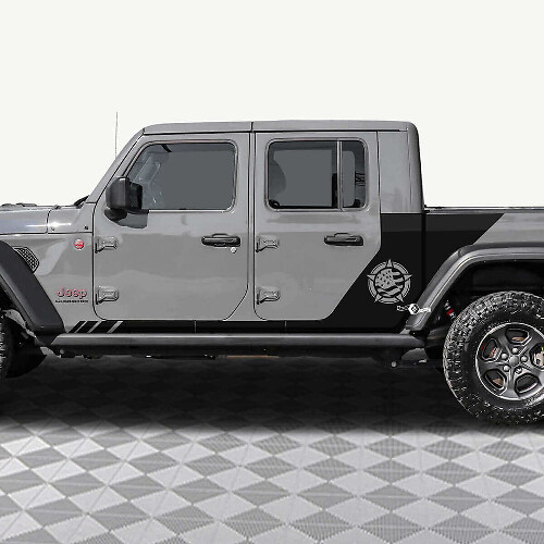 Militaire Ster US Vlag Achterzijde Vinyl Decal Sticker 2 voor Jeep Gladiator