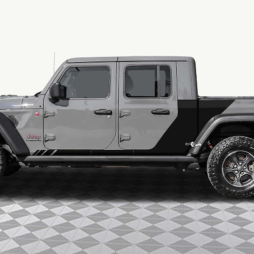Gedecoreerde zijkstrepen vinyl decalset voor Jeep Gladiator