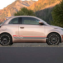 Rocker Panel 500 Streep Sticker zij Graphics strepen voor Fiat 500 2 kleuren
 2