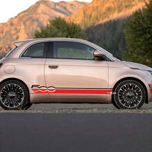 Rocker Panel 500 Streep Sticker zij Graphics strepen voor Fiat 500 2 kleuren
 3