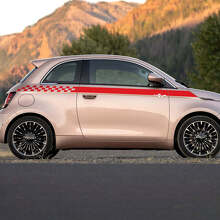 Rocker paneel geruite streep streeplijsten grafische strepen voor fiat 500
 3