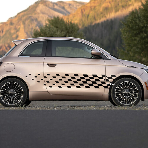 Rocker paneel geruite streep streeplijsten grafische strepen voor fiat 500
