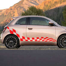Deur vlaggen checkered decal zijgrafieken strepen 2 voor Fiat 500 3