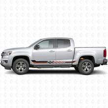 Geruite Race Deur- & Rockerpanel Vinyl Strepen voor Chevrolet Colorado 2e Generatie 2015-2022_2