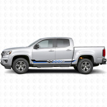 Geruite Race Deur- & Rockerpanel Vinyl Strepen voor Chevrolet Colorado 2e Generatie 2015-2022_3