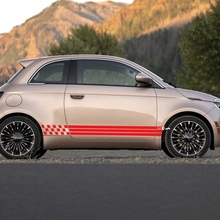 Rocker paneel geruite vlagdeuren sticking side grafische strepen voor fiat 500
 3