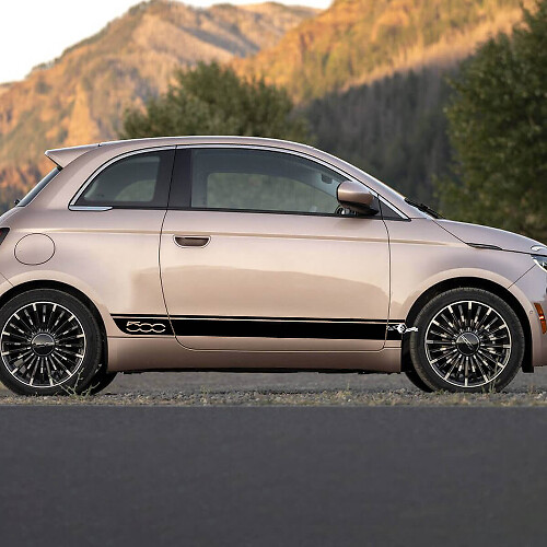 Rocker paneel geruite vlagdeuren sticking side grafische strepen voor fiat 500
