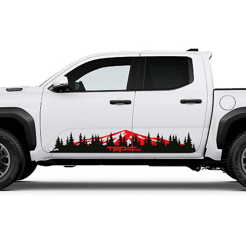 TRD Off Road Side Mountains Trees Rocker Panel Stickers Stickers voor Toyota Tacoma Truck
