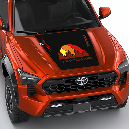 TRD Off Road Vintage Retro Heritage Stripes Wrap Hood Decal Sticker voor Toyota Tacoma vierde generatie
