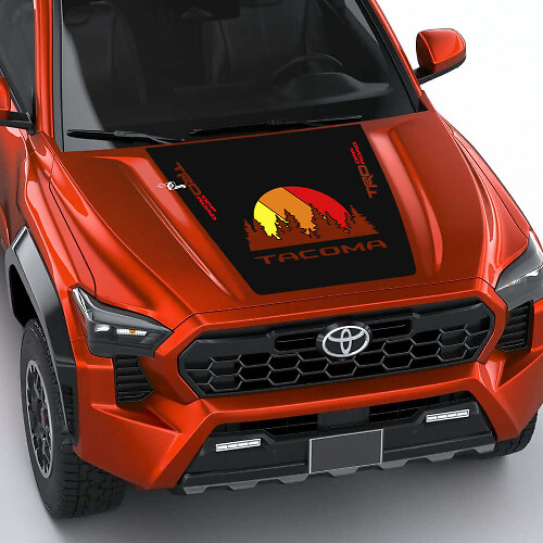 TRD off Road Vintage Retro Heritage Strepen Wrap Hood sticker voor Toyota Tacoma vierde generatie
