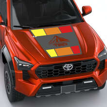 TRD Mountains Vintage Retro Strepen Motorkapsticker voor Toyota Tacoma 4e Generatie 2