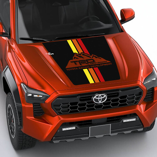 TRD Mountains vintage retro erfgoedstrepen Hood Decal Sticker voor Toyota Tacoma 4e Gen
