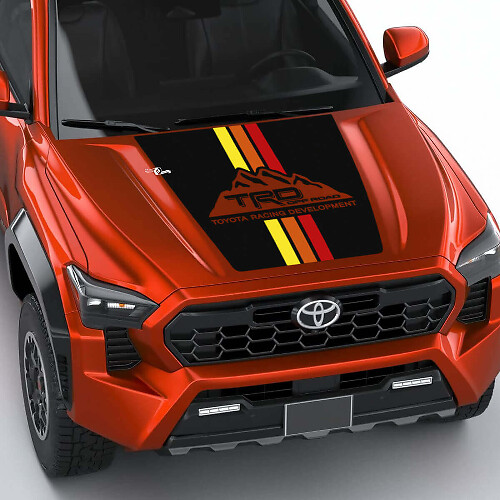 TRD Mountains vintage retro erfgoedstrepen Hood Decal Sticker voor Toyota Tacoma 4e Gen
