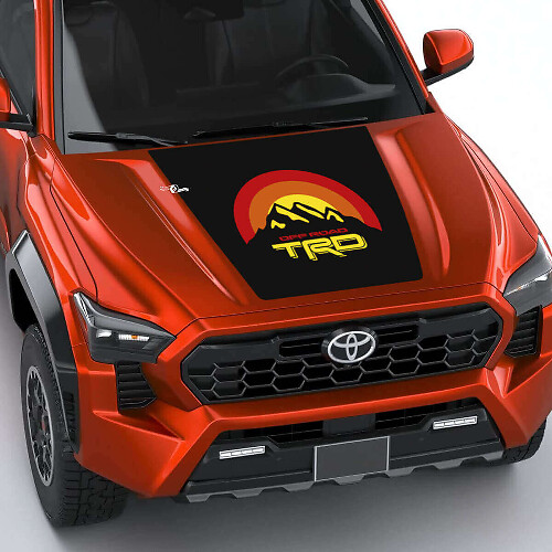 TRD Mountains Vintage Retro Strepen Motorkap Decal Sticker 3 voor Toyota Tacoma 4e Gen