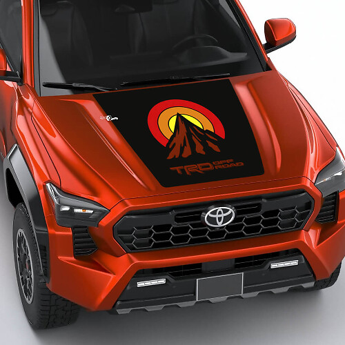 TRD Mountain Vintage Retro Heritage Sun Stripes Hood Decal Sticker voor Toyota Tacoma 4e Gen

