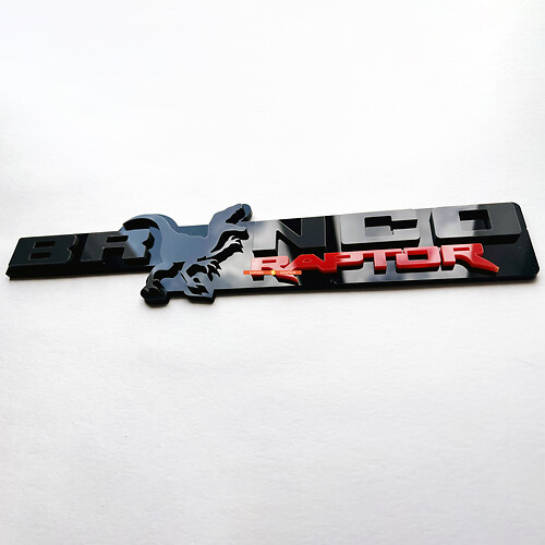 Bronco Raptor Fender Badges Tailgate Emblem 3D Badge
