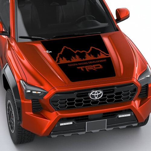 TRD Mountains Forest Logo Strepen Motorkap Sticker voor Toyota Tacoma 4e Generatie