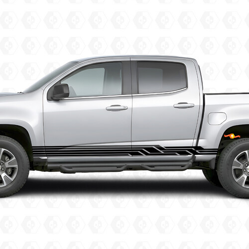 Angular Lightning Deur- en Rocker Panel Vinylstrepen voor Chevrolet Colorado 2e generatie 2015-2022