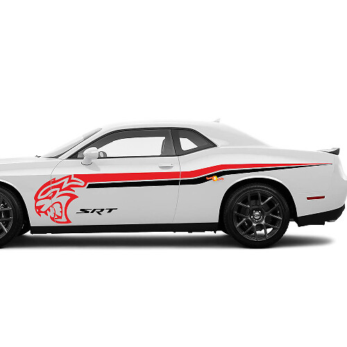 Twee kleuren SRT Hellcat zijstrepen decals stickers voor Dodge Challenger of Charger