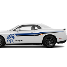 Twee kleuren srt hellcat zijstrepen stickers stickers voor Dodge Challenger of Charger
 2