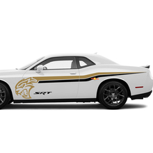 Twee kleuren srt hellcat zijstrepen stickers stickers voor Dodge Challenger of Charger
 3