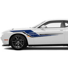 Twee kleuren zijstrepen stickers voor Dodge Challenger of Charger
 3