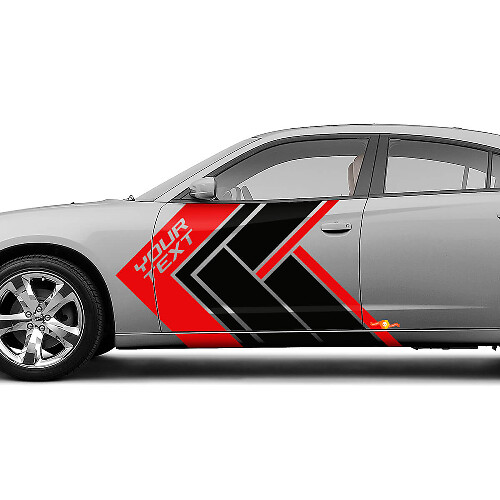 Aangepaste Lettering Geometrische Stijl Zijstrepen Vinyl Decals Kit Voor Dodge Charger