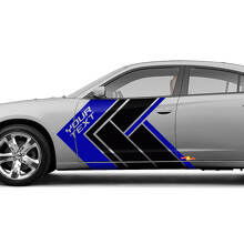 Aangepaste Lettering Geometrische Stijl Zijstrepen Vinyl Decals Kit Voor Dodge Charger_2