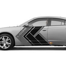 Custom Logo Geometrische Zijstrepen Vinyl Stickers Set Voor Dodge Charger_3