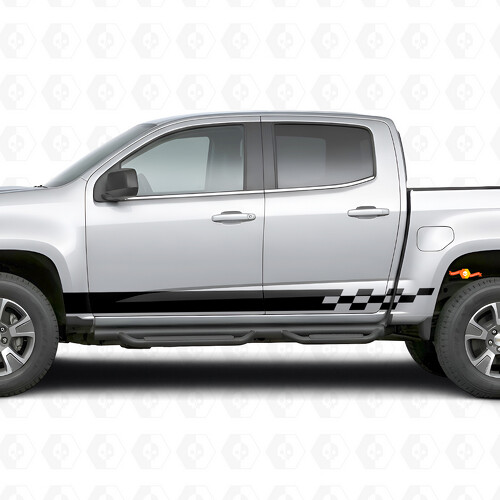 Ruitpatroon Lightning Deur- en Zijklepanelenvinylstriping voor Chevrolet Colorado 2e generatie 2015-2022