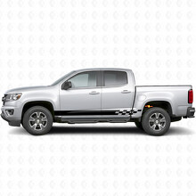 Ruitpatroon Lightning Deur- en Zijklepanelenvinylstriping voor Chevrolet Colorado 2e generatie 2015-2022_2