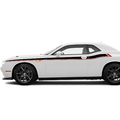 Twee kleuren Zijaccentstrepen Decals Stickers voor Dodge Challenger
