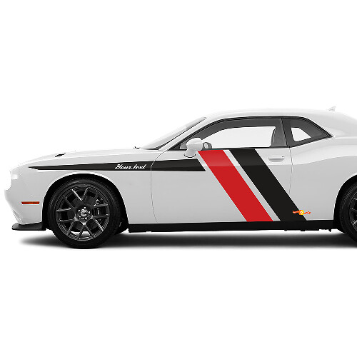 Racing stijl zijkstrepen vinyl decal set voor Dodge Challenger