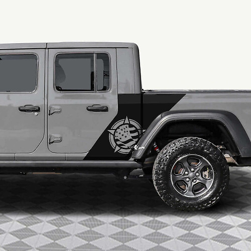 Militaire Star VS Vlag Achterdeuren Vinyl Decal Sticker 2 voor Jeep Gladiator