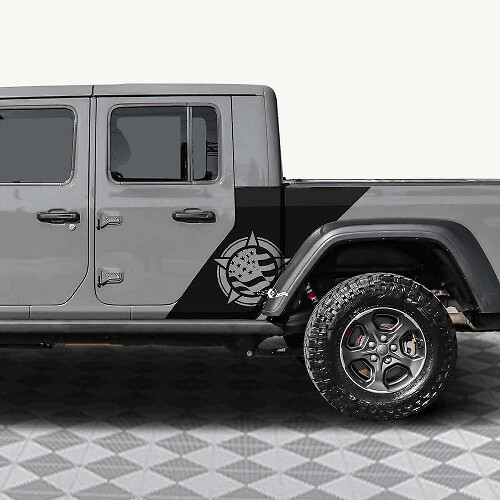 Militaire Star VS Vlag Zijde Vinyl Decal Kit voor Jeep Gladiator