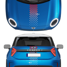 Motorkap en achterruit geruite verloopstrepen Mini Cooper Vinyl graphics decal Sticker voor Mini Cooper S
 2