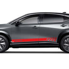 Zijden Geruite Racestrepen Grafische Decal Set voor Nissan ARIYA
 3
