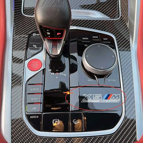 X5M of X6M Centrale Bediening Paneel Vinyl Decal Sticker voor BMW X Serie