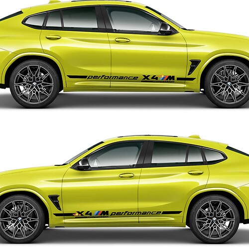 2x M Performance Strepen vinyl sticker voor BMW X4M
