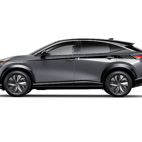 Zijdelingse race-accentstrepen grafische stickerkit voor Nissan ARIYA
