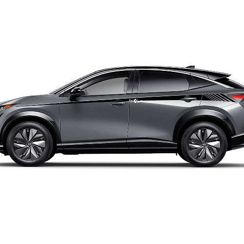 Zijdelingse race-accentstrepen grafische stickerkit voor Nissan ARIYA
