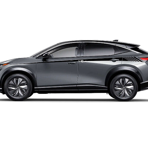 Zijdelingse race-accentstrepen grafische stickerkit voor Nissan ARIYA
